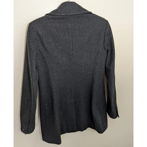 Rag & Bone Women Coat Double Breasted Gray Wool Lamb Leather Preppy Medium - Picture 3 of 12